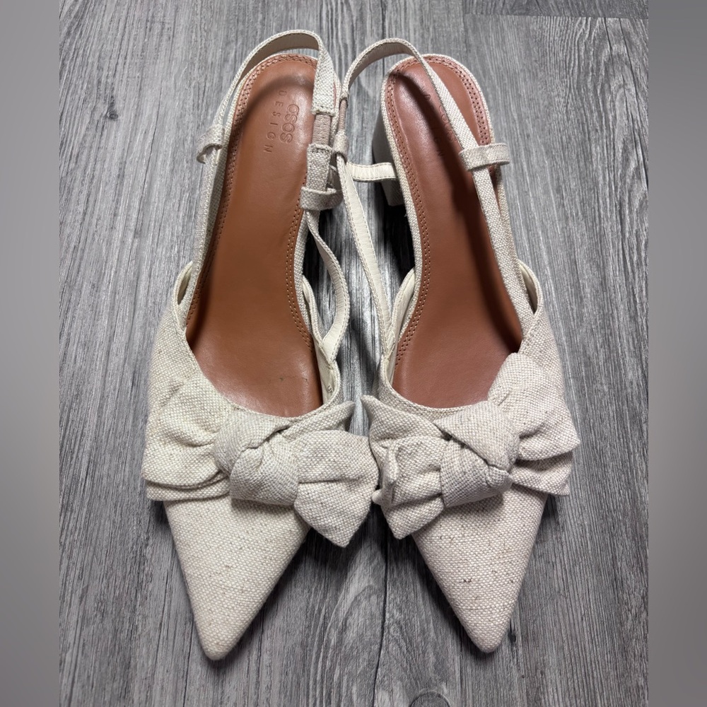 ASOS Cream Bow Heels